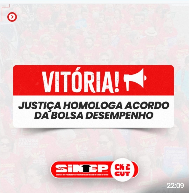 VITÓRIA DO SINTEP-PB:  JUSTIÇA HOMOLOGA ACORDO DA BOLSA DESEMPENHO