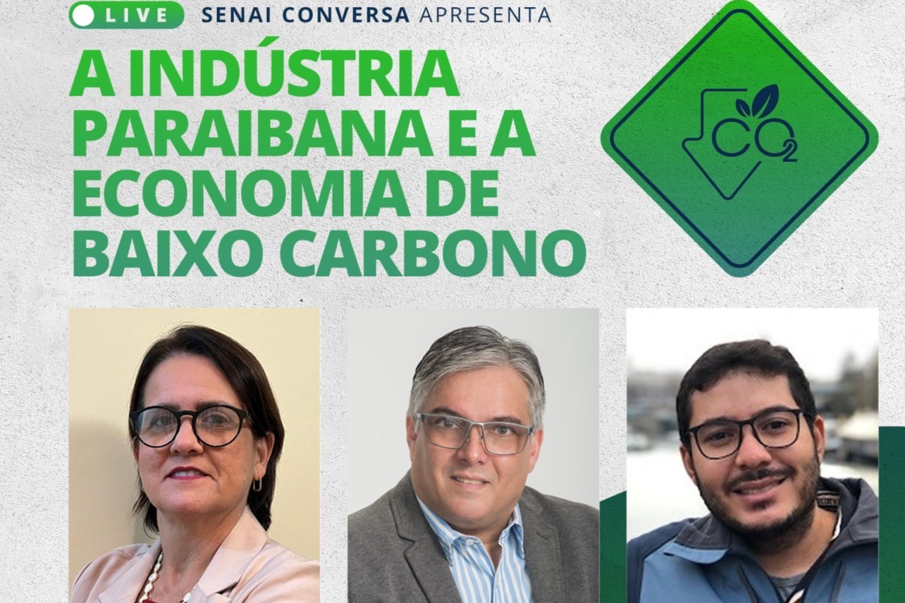 SENAI PB debaterá a Economia de Baixo Carbono na indústria paraibana