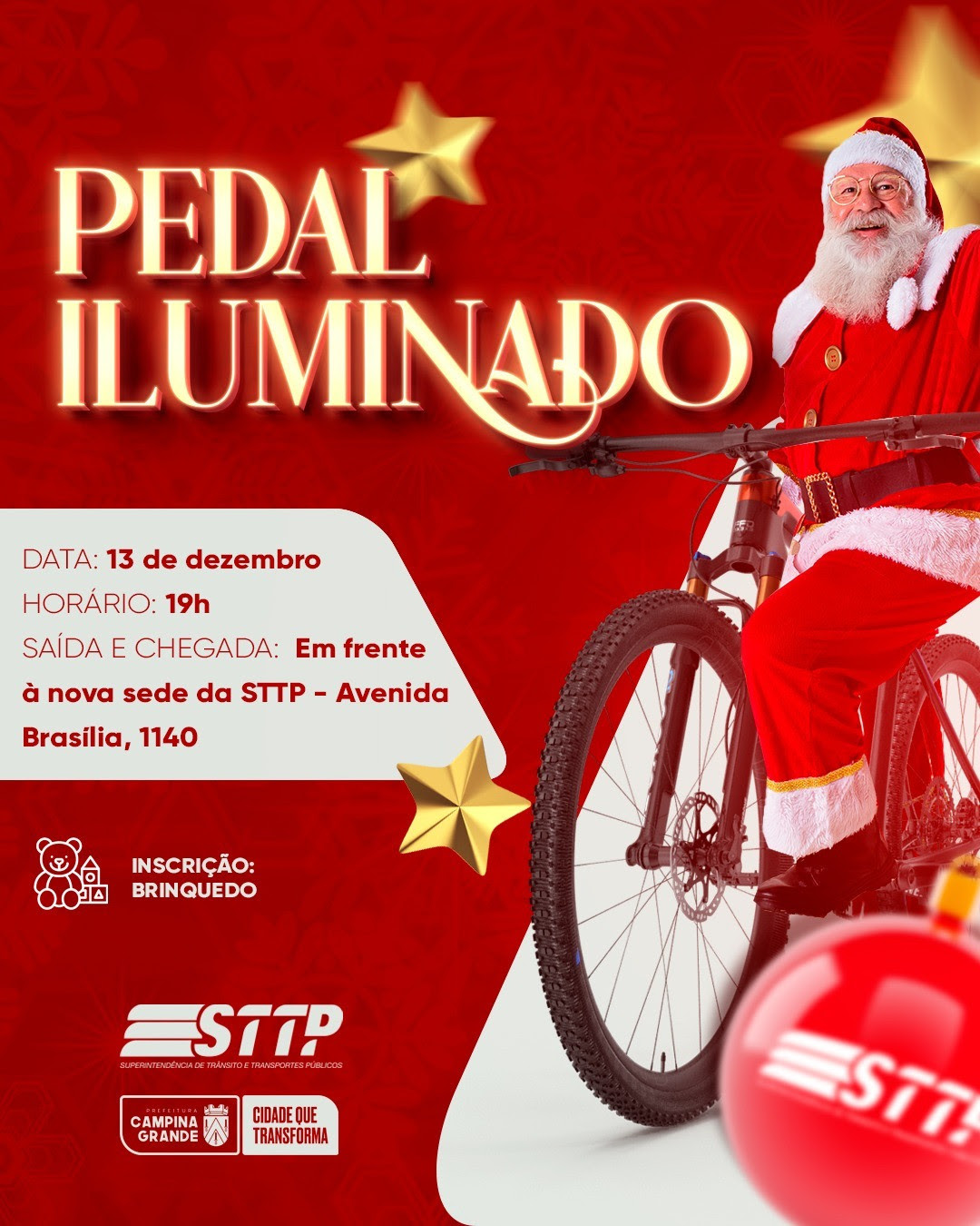 STTP vai promover “Pedal Iluminado” no 13 de dezembro