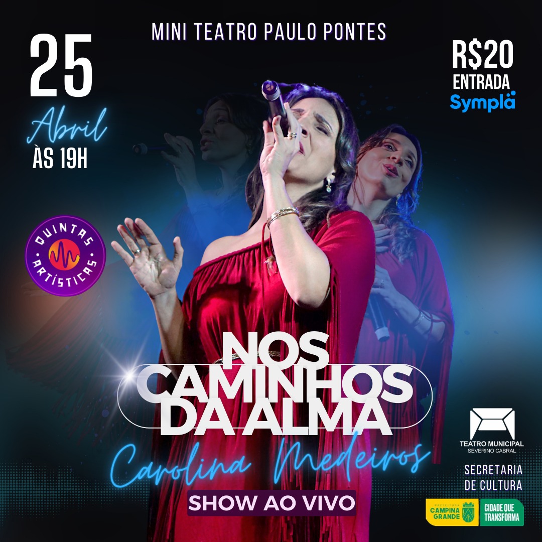 ​Valorização da vida e autoconhecimento em busca do auto amor é tema de show no QUINTAS ARTISTICAS DO TEATRO MUNICIPAL