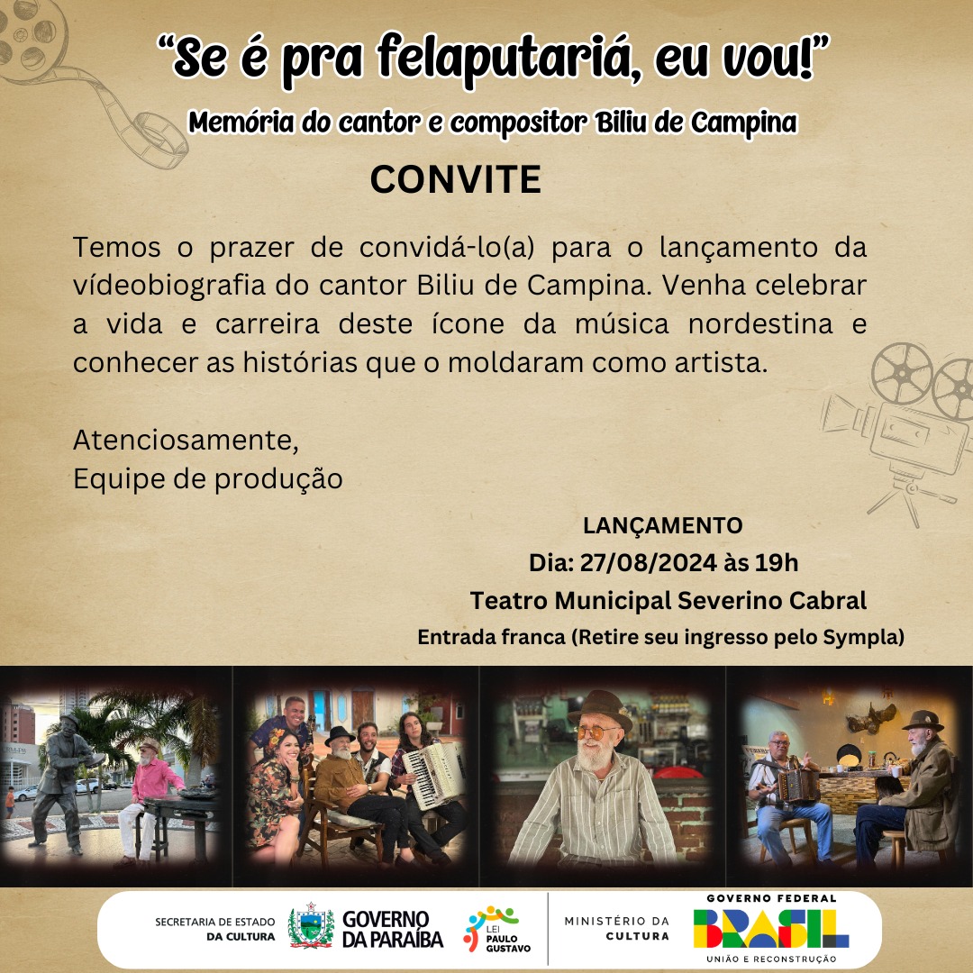 Lançamento da Videobiografia do Artista Biliu de Campina